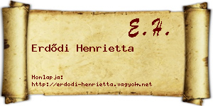 Erdődi Henrietta névjegykártya